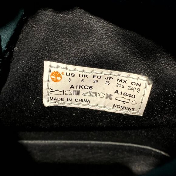 Timberland Women's 8 Green Suede Waterproof Boots Lace-Up Ankle Outdoor Classic - Picture 6 of 6